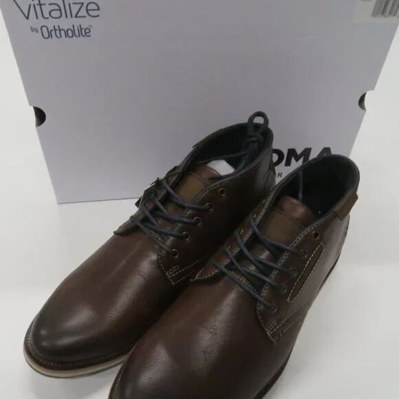 Sonoma Atkins Chukka Boots Mens 9.5 Wide Ortholite Vitalize New Brown Cognac - Picture 4 of 12